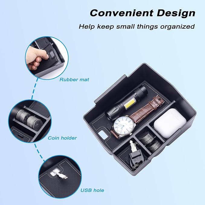 JKCOVER Center Console Organizer Tray Compatible with 2025 Subaru Forester Interior Armrest Insert Storage Box Easy Removal Accessories