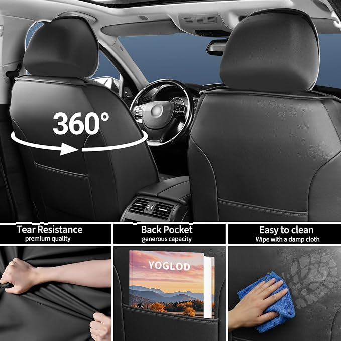 Traverse Car Seat Covers Fit for Chevrolet/Chevy Traverse 2018-2026, Full Coverage Leather Waterproof Breathable Seat Covers, Automotive Seat Protectors, Airbag Compatible, (5 Seats, Red Black)
