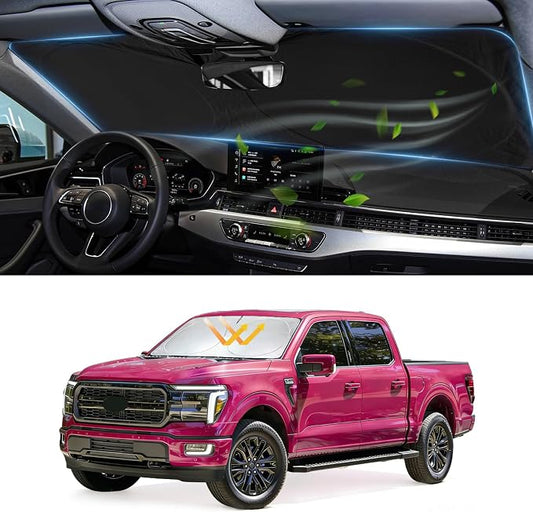 Windshield Sun Shades Sunshade fit for Ford F150 2021-2024 2025 2026 Front Window Shield Sun Visor Protector for Ford F150 F-150 Lariat King Ranch Platinum XL XLT Limited Raptor Truck Car Accessories