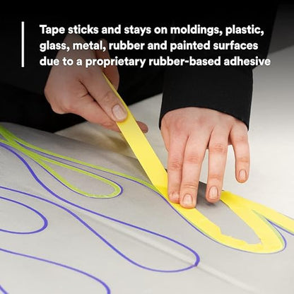 3M Automotive Refinish Masking Tape, 36 mm x 55 m, Yellow, 24 Pack – High-Performance Tape for Precise Auto Painting and Detailing