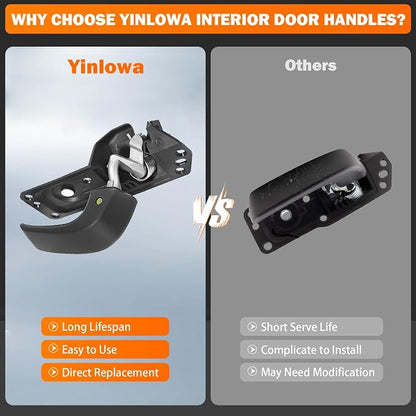 Yinlowa Front Left Driver Side Interior Door Handle Compatible with 2007-2013 Chevy Silverado 1500 Tahoe Suburban Avalanche, GMC Sierra Yukon XL, Cadillac Escalade Replaces 20833606 20871488 80374
