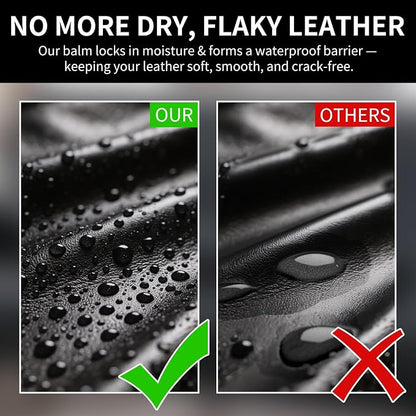Leather Recoloring Balm and Leather Repair Kit for Furniture, Black Leather Restorer for Couches, Furniture, Car Seats, Leather Paint & Stain for Sofa, Chairs, Bags, and More
