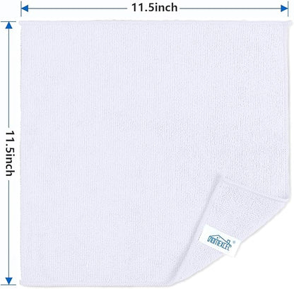 HOMEXCEL White Microfiber Cleaning Cloth 400 Pack, Microfiber Towel for Cars, Lint Free, Scratch-Free, Highly Absorbent, and Cleaning Rags for House, Window and Glass, Cars, TV Screen 11.5 X11.5 inch