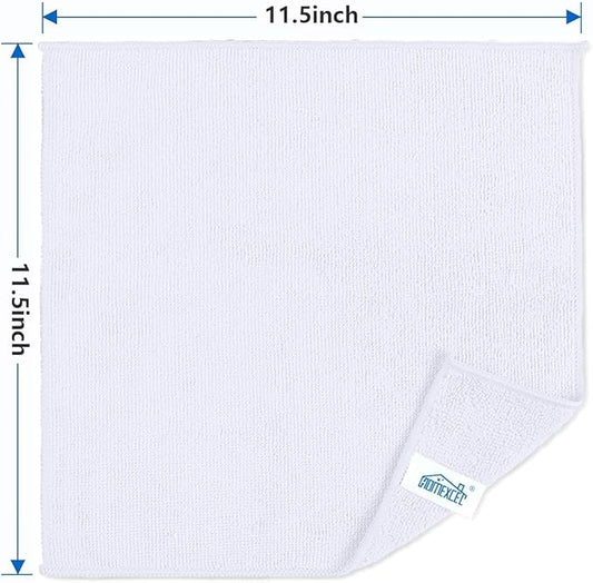 HOMEXCEL White Microfiber Cleaning Cloth 600 Pack, Microfiber Towel for Cars, Lint Free, Scratch-Free, Highly Absorbent, and Cleaning Rags for House, Window and Glass, Cars, TV Screen 11.5 X11.5 inch