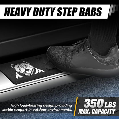 Auto Dynasty Running Boards Compatible with 2009-2023 Dodge Ram 1500 2500 3500 Classic Crew Cab 4-Door, 6.75" Bull Dog Pattern Slip-Resistant Step Pads, Stainless Steel Side Step Nerf Bars