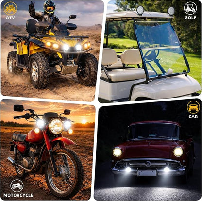 Zmoon 4.5'' 84W Round LED Offroad Flood Lights, Waterproof 12V/24V Round LED Light Bar for Truck Tractor ATV UTV SUV Motorcycle Off Road Fog Driving Lights 2Pack