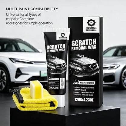 Scratch Remover for Vehicles - Car Paint Scratch Remover with Sponge & Wipe, Car Scratch Repair Kit for All Color, Auto Detailing Polish for Light to Deep Scratches (2 PC)