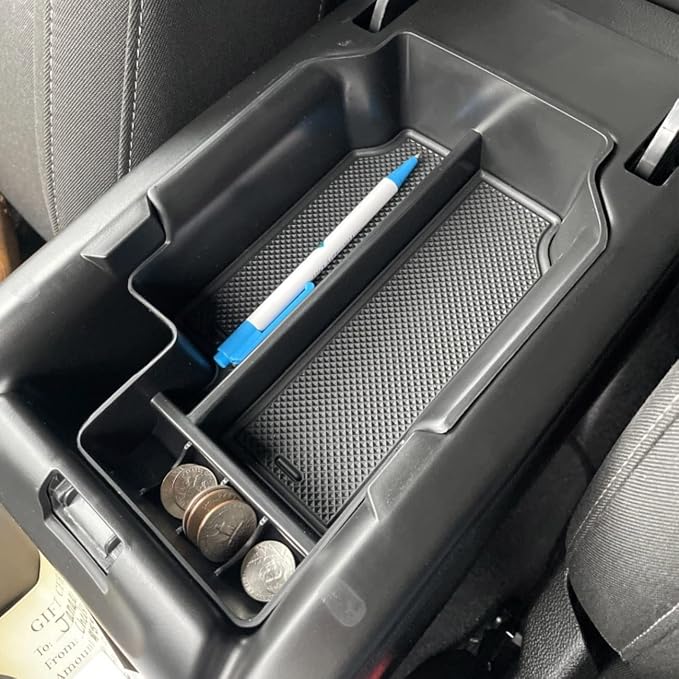 EDBETOS Center Console Organizer Tray Compatible with Chevy Colorado GMC Canyon Accessories 2015 2016 2017 2018 2019 2020 2021 2022 Armrest Secondary Storage Glove Box, Black