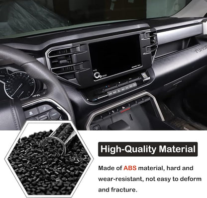 Aunginsy Center Console Air Outlet Trim Cover Compatible with Toyota Tundra/Sequoia 2022-2026, Air Conditioning A/C Vent Panel Large Frame Protective Cover Decorator ABS Accessories, For 8-inch Screen