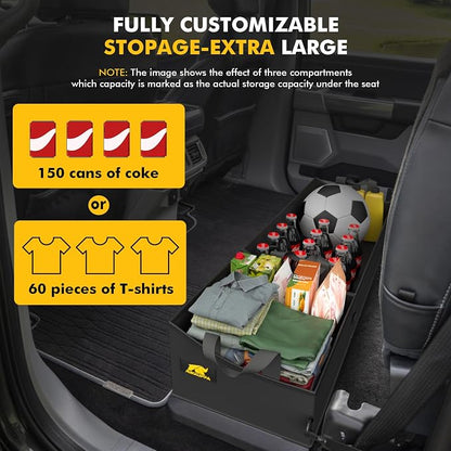 MIKKUPPA Truck Under Seat Storage - Replacement for 2015-2026 Ford F150 F250 F350, 3 Compartments Truck Tool Box Organizer Underseat Storage Bag