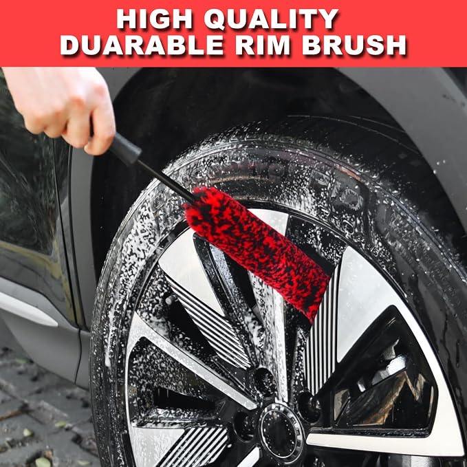 12Pcs Wheel Brush Kit for Cleaning Wheel and Tire, Wheel and Rim Brush, Car Detailing Brushes, Tire Brush, Bendable & Durable Car Wheel Rim Cleaner Brush Set,Car Detailing Cleaning Brush Supplies Kit