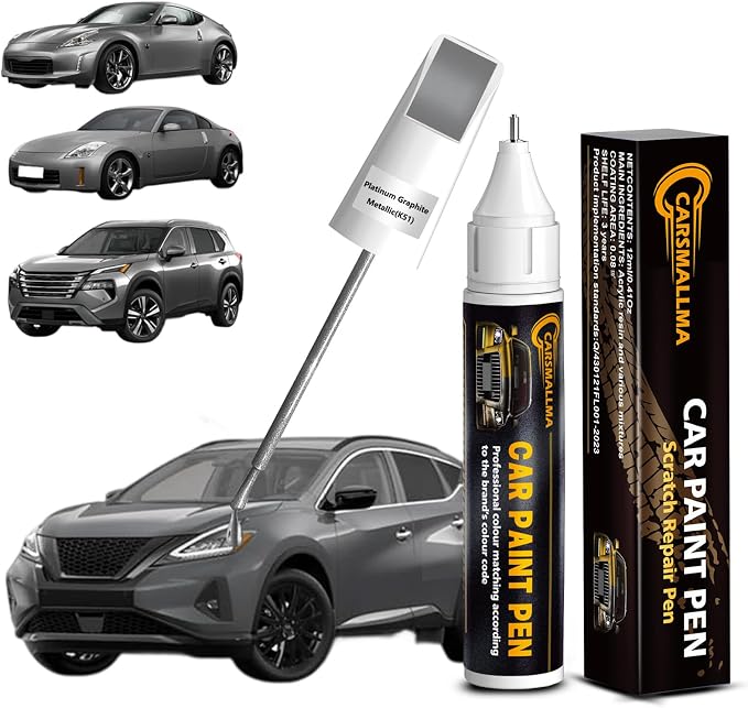 K51 Platinum Graphite Metallic Car Touch Up Paint for Nissan, Color Accurate Car Paint Scratch Repair Pen Kit Quick & Easy Fix Vehicle Chips and Automotive Nicks Scuff