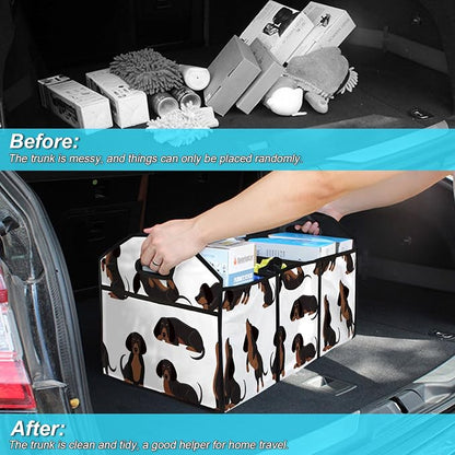 Dog Car Trunk Storage Box with Pockets Car Accessory for SUVs Cars Automotive Organizer