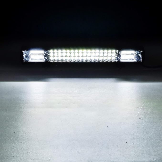 Willpower 20 inch 288W Triple Row Flood Spot Beam Led Light Bar Off Road Driving Lights for Vehicle Jeep SUV Truck ATVs Boat,DC 12V 24V Waterproof(20 inch)