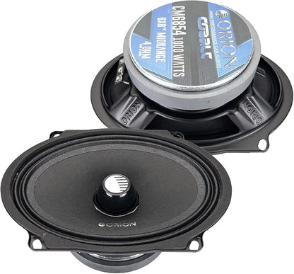 ORION Cobalt CM6854 High Efficiency 5x7 / 6x8 Mid-Range Bullet Loudspeakers, 1000W Max Power, 250W RMS, 4 Ohm, 1.5" Voice Coil - Pro Car Audio Stereo, Midrange Speakers (Pair)