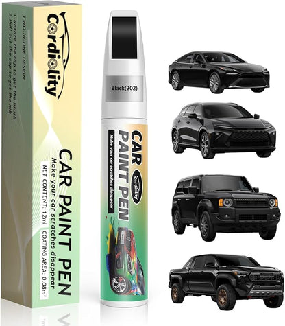 Black(202) Touch Up Paint Pen for Toyota,Car Paint Scratch Repair Pen Quick and Easy Fix Auto Paint Scratch