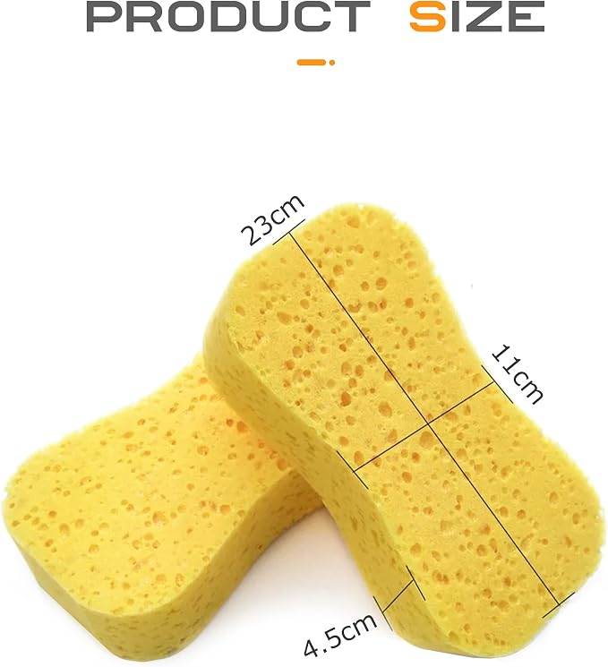 SCUARI 3PCS Car Wash Sponge,9.1 x 4.3 x 1.6 Inch Car Sponges for Washing,Car Accessories Large Sponges for Cleaning,Automotive Cleaning Supplies,Suitable for Most Cars,Boats,RVs,Motorbikes