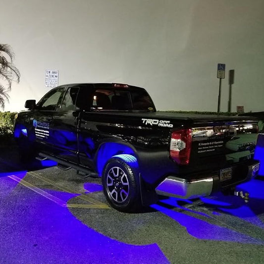 2 Pods LED Rock Lights, Ampper Waterproof LED Neon Underglow Light for Car Truck ATV UTV SUV Offroad Boat Underbody Glow Trail Rig Lamp (Blue)