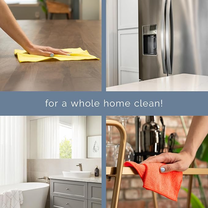 S&T INC. Microfiber Cleaning Cloth, Bulk Microfiber Towel for Home, Reusable and Lint Free Cloth Towels for Car, Assorted Colors, 11.5 Inch x 11.5 Inch, 12 Pack