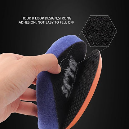 SPTA PRO Buffing Polishing Pads, 3Pcs 5.5 Inch Face for 5 Inch Backing Plate, Cutting Polishing Pad Kit, Compound Buffing Sponge Pads for Car Buffer Polisher Compounding Polishing and Waxing