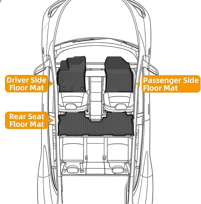 Floor Mats for Toyota Prius V 2012 2013 2014 2015 2016 2017, Prius V Floor Mats, 1st & 2nd Row TPE Non-Slip Waterproof Summer Winter