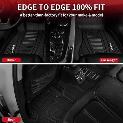 LASFIT Floor Mats Custom Fit for Audi Q5 SQ5 2018-2025(Include Q5/SQ5 Sportback 2021-2025), All-Weather Protection TPE 1st & 2nd Row Car Liners for Audi Accsessories, Easy to Clean, Black