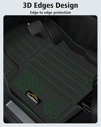 Floor Mats Custom Fit for Jeep Compass 2017-2025 2026 Trunk Mat with Backrest Mat All Weather TPE Rubber Cargo Liner Anti-Slip Full Set for Compass Accessories (Trunk Mat+Backrest Mats+Floor Mats)