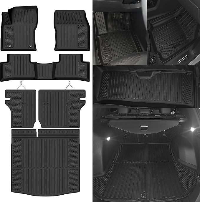 Custom Fit Floor Mats for Toyota Corolla Cross Hybrid 2022-2026, All Weather TPE Floor Liners with Trunk Mat & Backrest Protectors, Odorless Full Set Interior Accessories