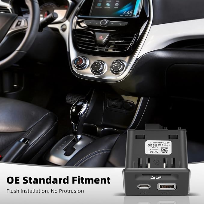 Console USB Port Replacement 13525431 Compatible with Chevy Silverado 1500 2019/Blazer 2019,3-Port USB Adapter Upgrade for GMC Sierra 1500 2019/ Acadia 2020,Replace 13529869