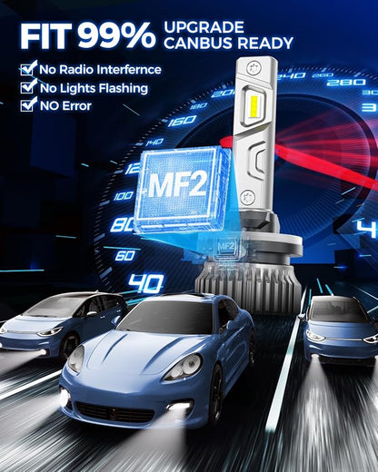 Marsauto 880 Led Fog Light Bulb, 12,000LM 881 893 899 Led Fog Light Bulb, 600% High Bright 6500K White Strong Penetration, Upgraded 1:1 Mini Size 880 Fog Lights, Powersports Accessory Light Kits