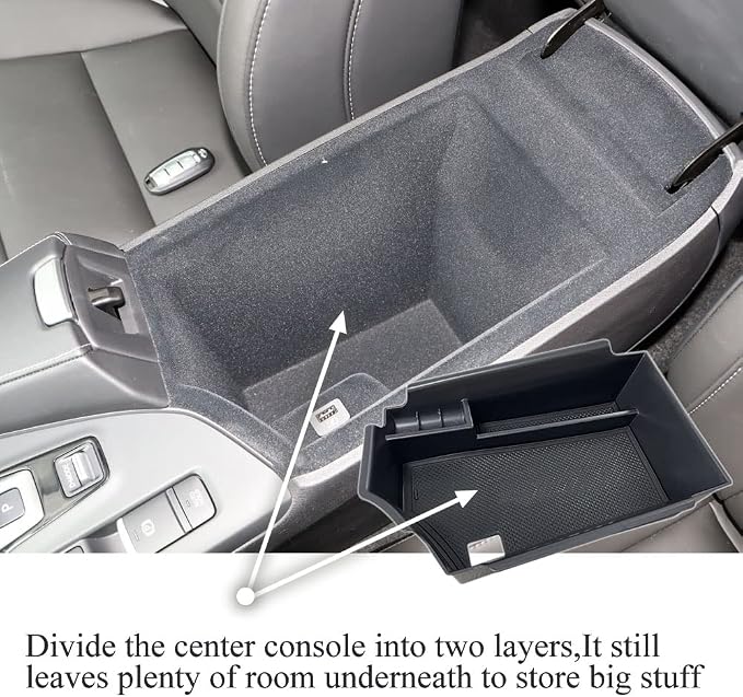 Center Console Armrest Storage Box Compatible with Infiniti QX50 2019-2023/QX55 2022-2023 ABS Tray Insert Organizer Glove Pallet