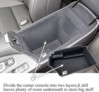 Center Console Armrest Storage Box Compatible with Infiniti QX50 2019-2023/QX55 2022-2023 ABS Tray Insert Organizer Glove Pallet
