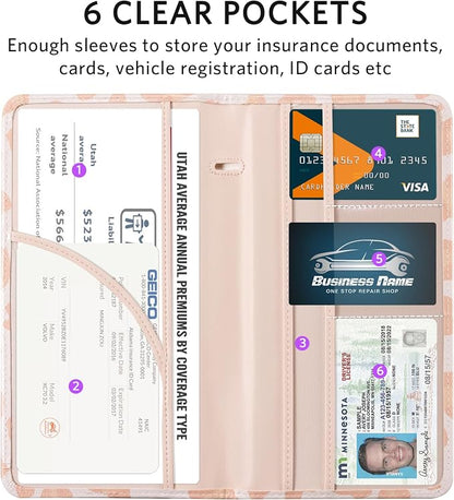 CoBak Car Registration and Insurance Holder - Vehicle Glove Box Car Organizer,Auto Truck Comparment Accessories Case with Magnetic Closure for Driver License,Cards