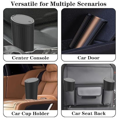 Car Trash Bin with Lid - 2 Pack Universal Leakproof Vehicle Garbage Can Bin with 40pcs Trash Bags - Car Organizers and Storage for Front Back Seat Accessories