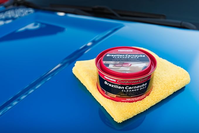 Mothers California Gold Brazilian Carnauba Cleaner Wax, 12 oz. Paste – Cleans & Waxes in One Step, Removes Oxidation & Swirls, Premium Carnauba Shine & Protection for All Paint Finishes (05500)