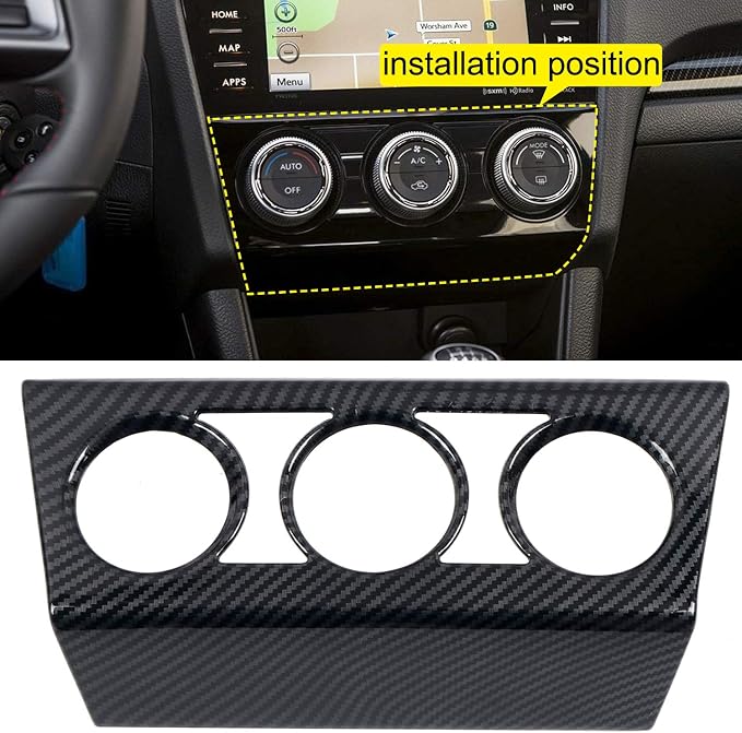 HIGH FLYING for Subaru WRX STI 2016-2021, XV Crosstrel 13-17 Carbon Grain Car Interior Accessories Dashboard Console A/C Control Switch Panel Cover Trim ABS 1pc (Not Fit 2015 Model, Only fit STI)