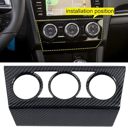 HIGH FLYING for Subaru WRX STI 2016-2021, XV Crosstrel 13-17 Carbon Grain Car Interior Accessories Dashboard Console A/C Control Switch Panel Cover Trim ABS 1pc (Not Fit 2015 Model, Only fit STI)
