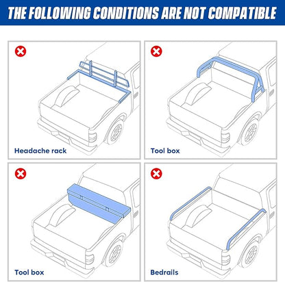 Soft Roll up 6.5ft Truck Bed Tonneau Cover for Ford F-150 1997-2003, F-150 Heritage 2004, Fleetside 6.5 ft 78.8 in Bed, Not Fit Roll Bar and Flareside/Stepside