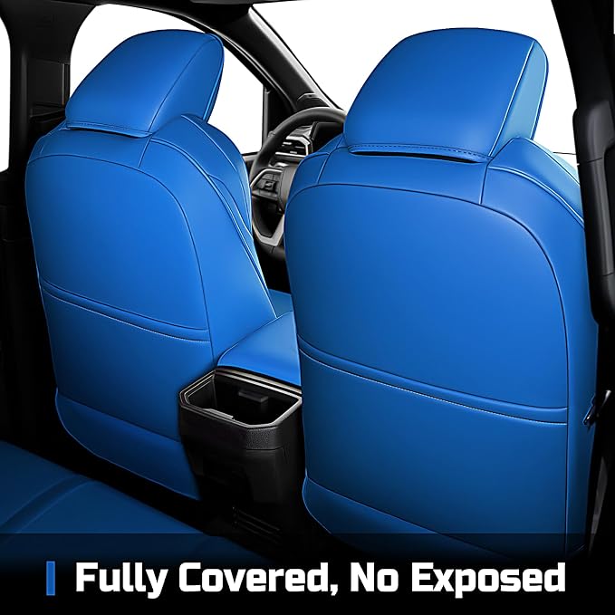 Carlimeki Leather Seat Covers Custom Fit for Tacoma Gen 4th (2024-2026) Double Cab, for SR, SR5, TRD PreRunner, TRD Sport, TRD Off-Road, Limited, Trailhunter - Armrest Covers Included - Fully Covered