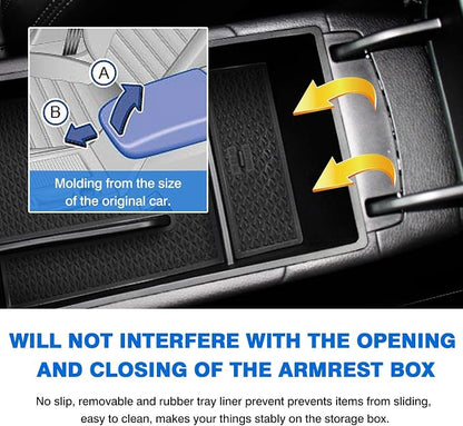 Autorder Center Console Organizer for 2021 2022 2023 2024 2025 2026 Kia K5 GT Line Accessories Armrest Storage Box Secondary Insert Tray with Black Mat