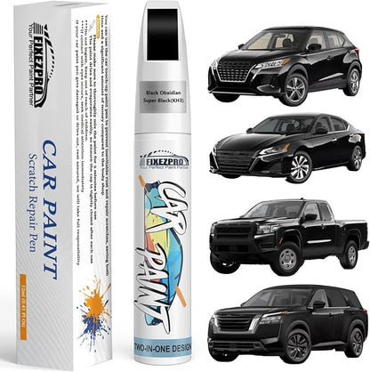 KH3 Black Obsidian/Super Black Touch Up Paint for Nissan, Exact Color Match Car Paint Scratch Repair Remover Pen Kit Quick & Easy Fix Vehicle Chips and Auto Nicks Scuff