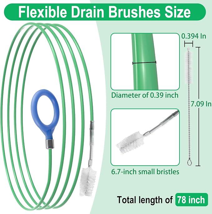 Auto Sunroof Drain Cleaning Tool, 78 Inch Flexible Tube Cleaning Brush, Drain Brush Extra Long Pipe Cleaners for Cars, Car Accessories, Car Sunroof Drain Hole Cleaner for Drains, Sewers, Windshields