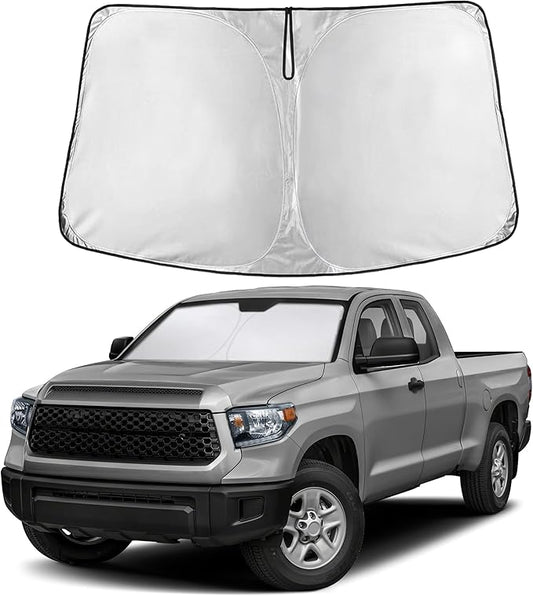 EcoNour Windshield Sun Shade Compatible for Toyota Tundra 2022–2026 | Custom Fit Pickup Truck Front Window Sunshade | Foldable UV & Heat Reflective Sun Visor