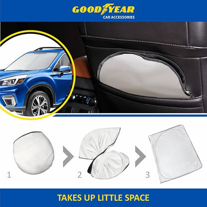Goodyear Foldable Windshield Sunshade for Subaru Forester 2019-2024, SUV car Accessories, Sunshade Cover, Sun Shade Car Windshield, Window Sun Blocker - GY008279