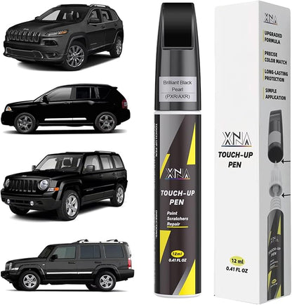 XNA Brilliant Black Pearl(PXR/AXR) for Jeep Touch Up Paint, Car Scratch Remover for Nicks and Chips Repair, 2-In-1 Quick & Easy Fix Car Scratch Repair Kit with Exact Color-Matched