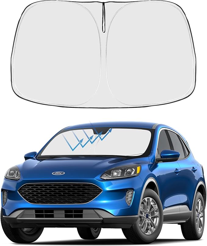 Proadsy Custom Fit Ford Escape 2020-2026 Windshield Sun Shade 4-Layer Foldable Front Sunshade Protector Sun Visor Blocks UV Rays Keep Car Cooler
