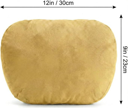 2PCS Car Pillow for Car Neck Pillow for Driving Seat Neck Support Soft Cushion Back Support Head-Rests for Vehicle Sleeping with Elastic Adjustment Strap (Golden, Head)
