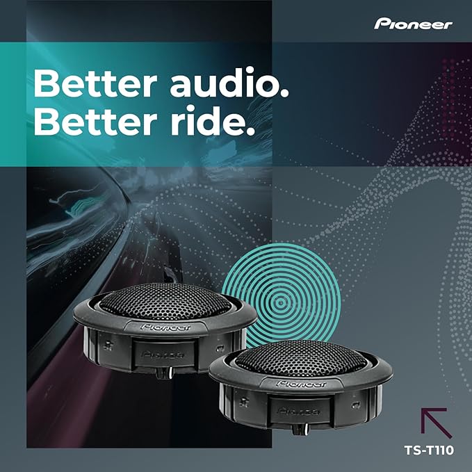 Pioneer TS-T110 7/8” Tweeters (Pair) – 120W Max, Crisp High-Frequency Detail, Easy Add-On for Clarity