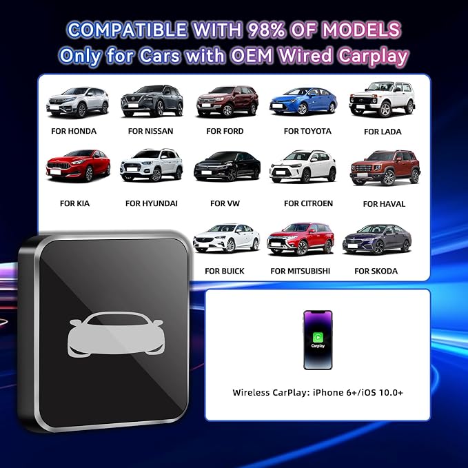 Car TV Adapter Wireless CarPlay, HDMI to USB Converter, Support Fire TV Stick, Game Consoles, Carplay HDMI Adapter Only for Wired CarPlay Cars (Model Year: 2015 to 2025)