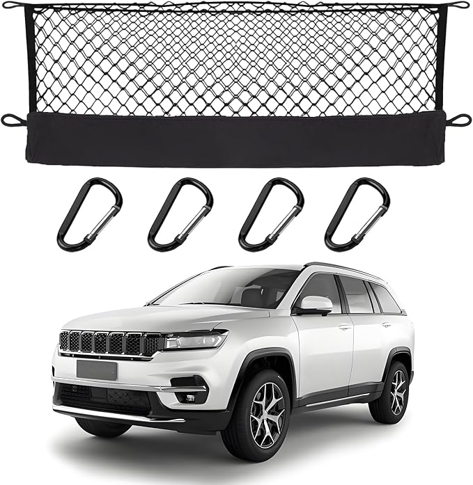 Envelope Style Cargo Net Compatible with Jeep Grand Cherokee New 2026 2025 2024 2023 2022, Grand Cherokee L 2026 2025 2024 2023 2022 (Both 5 and 7 Seats) SUV Trunk Car Rear Tailgate Touring Netting